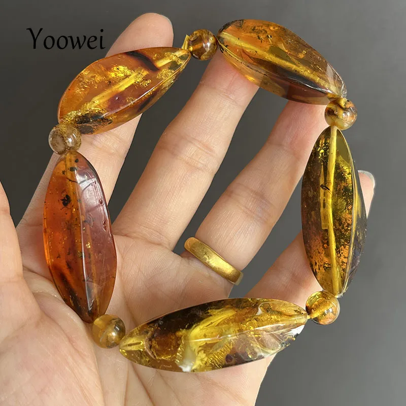 

Insect Amber Bracelets Women Men Gift Unique Special Baltic Stone Natural Beads Flyings Faceted Plant Amber Jewelry Supplier