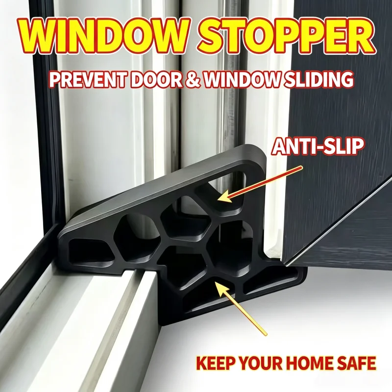 Thick Hard Anti‑Wind Window Limiter, Safety Window Lock Stopper, Sliding Sash Window Fixed Retainer Wind Brace