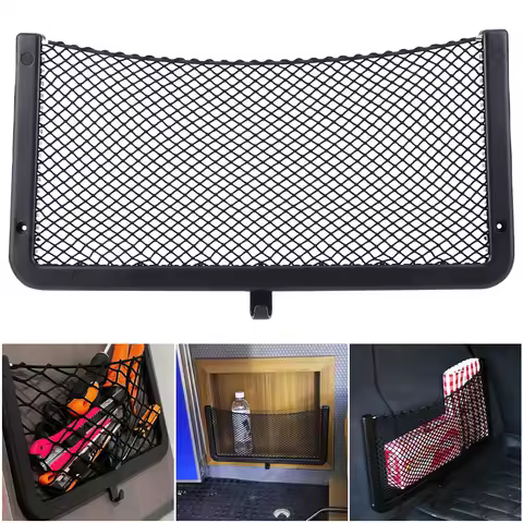 Framed Car Mesh Organizer Elastic Net Caravan Bus Vehicle Seat Back Organizer Storage Bag Pocket for Bus Camper SUV Vehicle RV