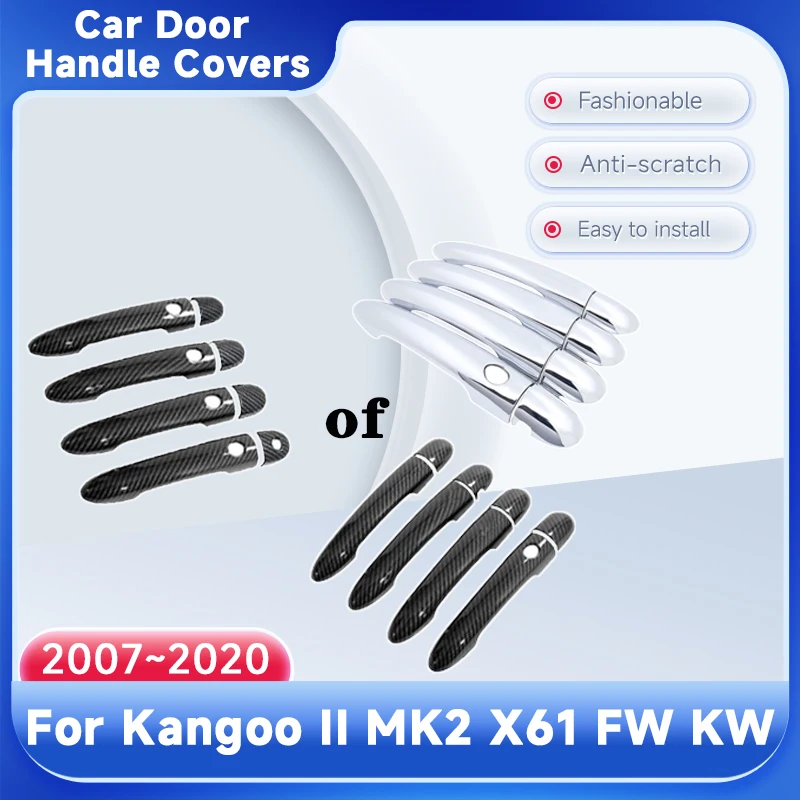 

Door Handle Cover For Renault Kangoo II MK2 X61 FW KW Nissan NV250 2007~2020 2018 2019 Stickers Exterior Car Accessories Gadgets