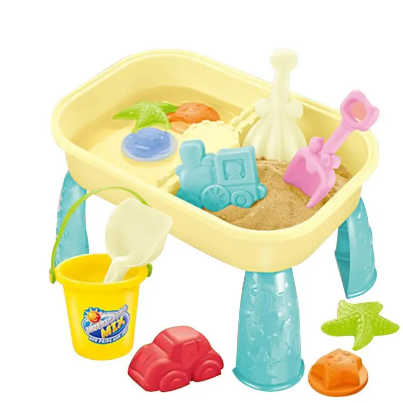 

Toddler Sensory Table Kids Play Sand&Water Table 16PCS Sandbox Table With Beach Sand Water Toy Toddlers Sensory Play Table