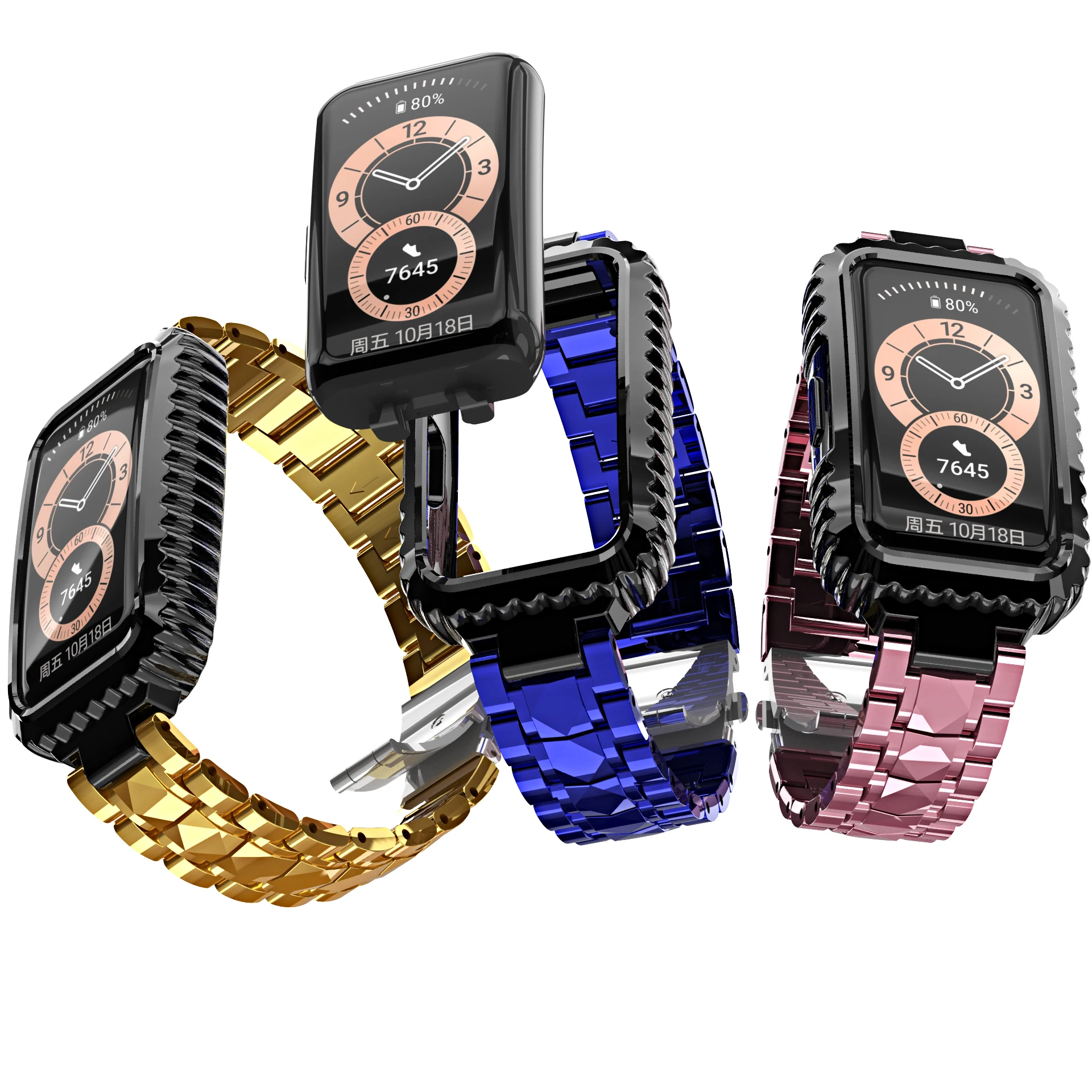 สายรัดแบบบูรณาการสำหรับนาฬิกา Huawei Band 6 Honor band 6สายรัดข้อมืออัจฉริยะแนวสปอร์ตสายรัดข้อมืออัจฉริยะป้องกันการตกสำหรับ Huawei Band 6 Pro