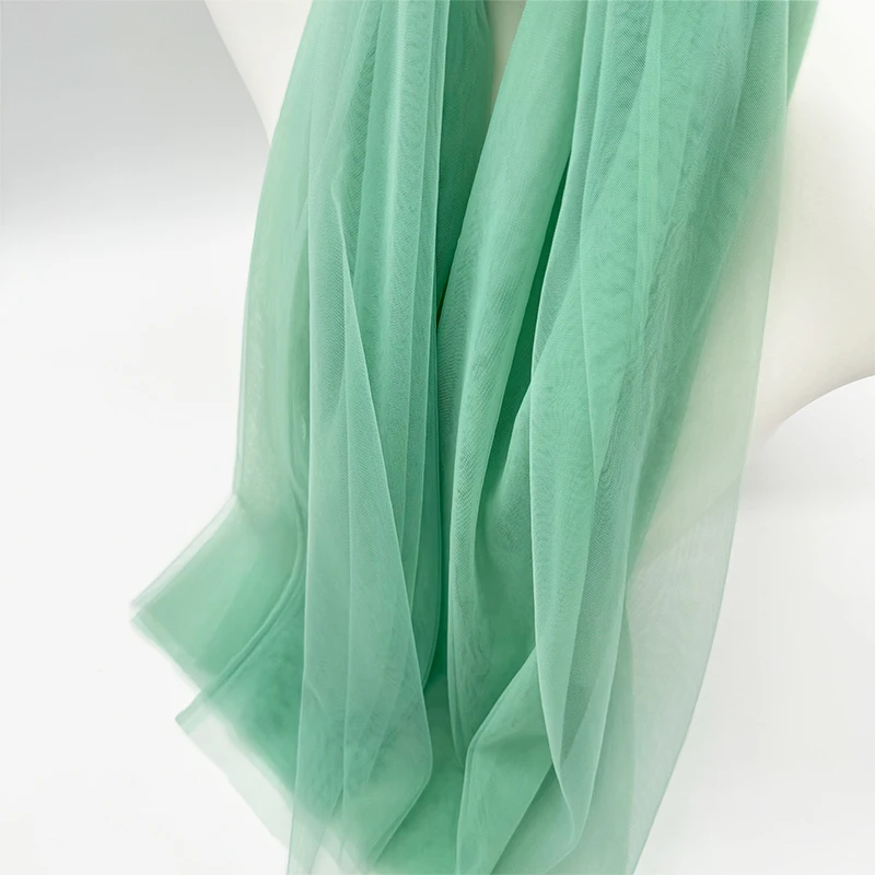 Soft Tulle Fabrics Wedding Celebration Avocado Sage Green Emerald Mesh Chair Back Yarn Encryption Veil Curtain Clothing Material