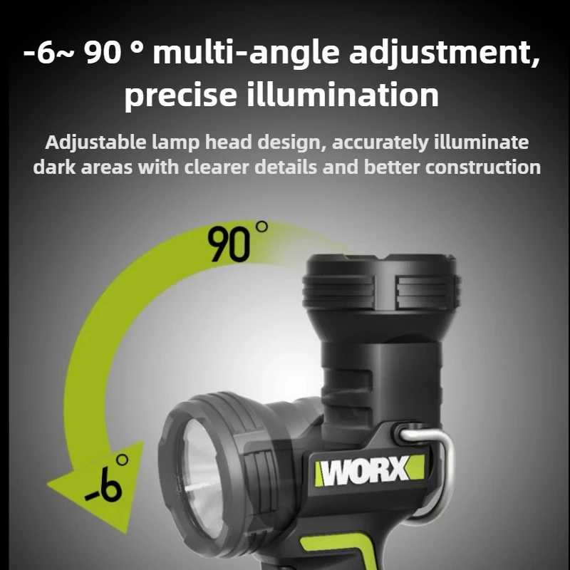 WORX WU027 20V Lithium Battery Multi-function Flashlight Outdoor Portable LED Work Light Repair Lamp Without Battery And Charger