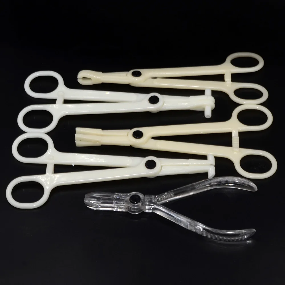 1PC Acrylic Body Piercing Sterilized by EO Gas Forceps Clamp Plier Ear Lip Navel Nose Round Open Closing Septum Profession Tool