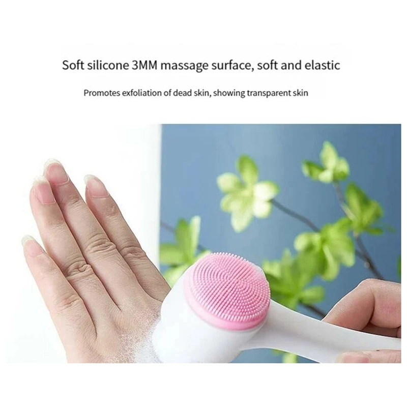 3D Double-Sided Facial Cleanser, Manual Massage Facial Brush, Soft Bristle Double-Sided Facial Cleanser