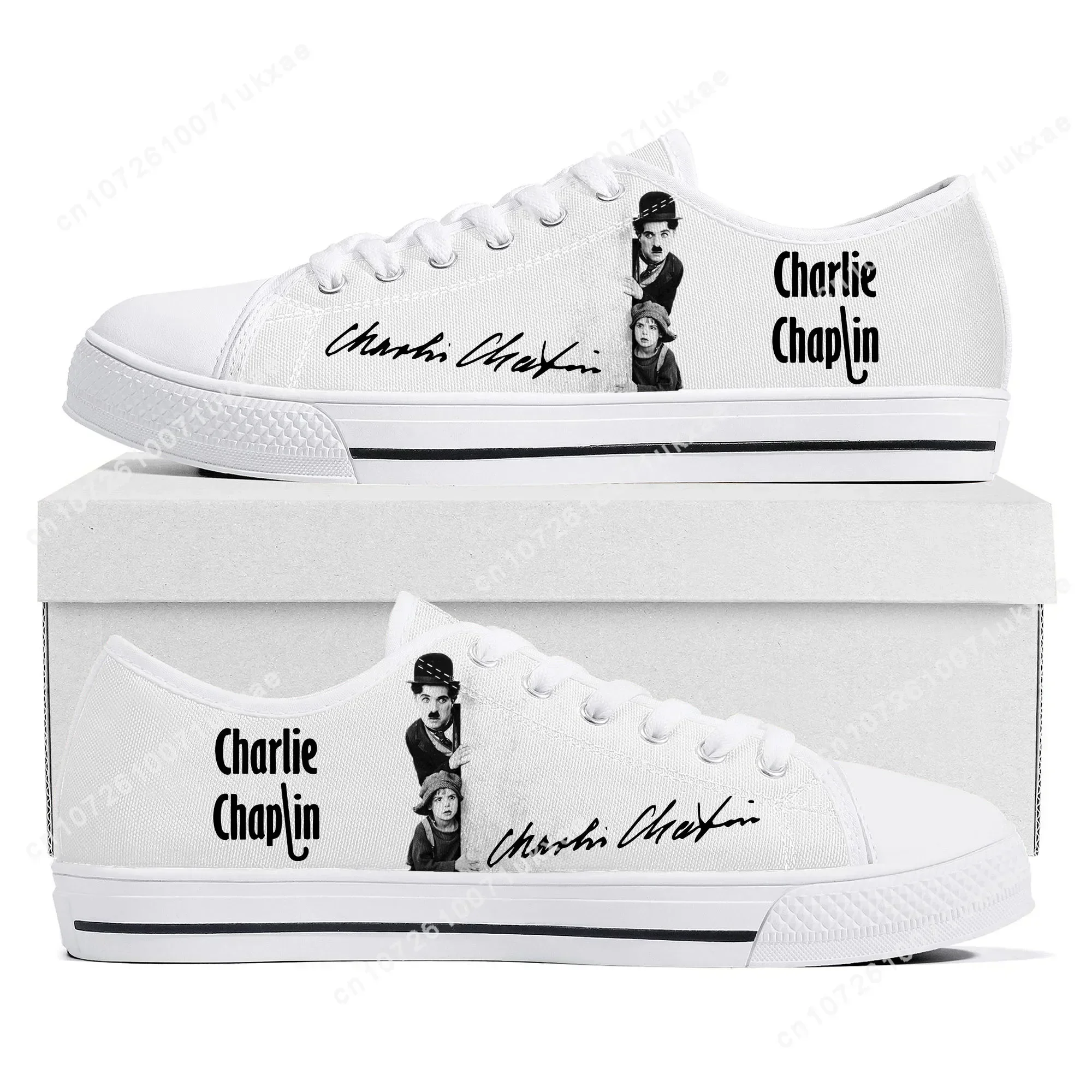 Charlie Chaplin Low Top Sneakers Mens Womens Teenager High Quality Canvas Sneaker Couple Casual Shoes Custom Made DIY Shoe