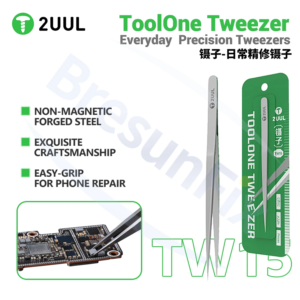 

2UUL TW15 ToolOne Немагнитные прецизионные 2D-пинцеты для ремонта мобильных телефонов, планшетов, материнских плат, печатных плат, держатели для микросхем, инструмент