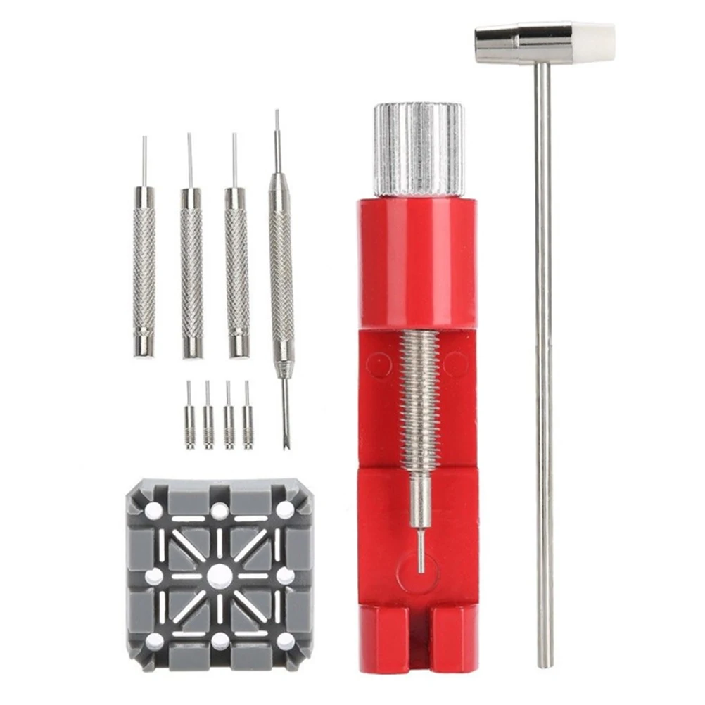 

11 Pcs/Set Watch Strap Remover Band Link Punch Pin Adjustable Removal Tool Repair Hammer Adjustment