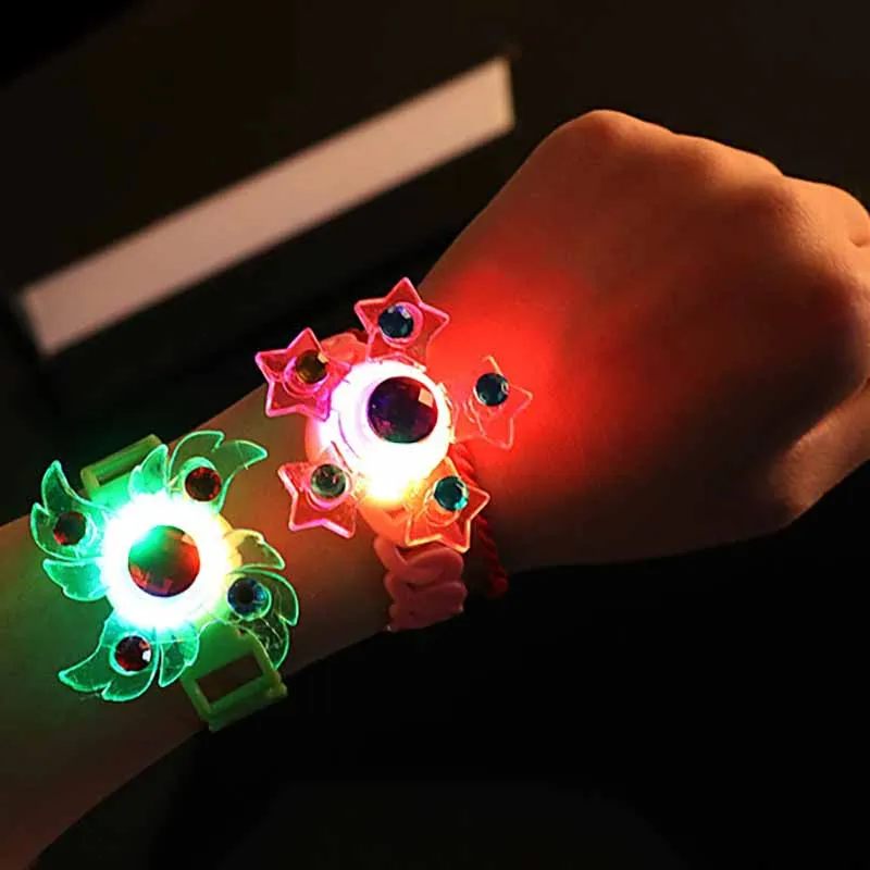 5Pcs New Children's Light-emitting Rotating Bracelet Toys Creative Flash Rotating Gyro Watch Kindergarten Birthday Gifts Toys