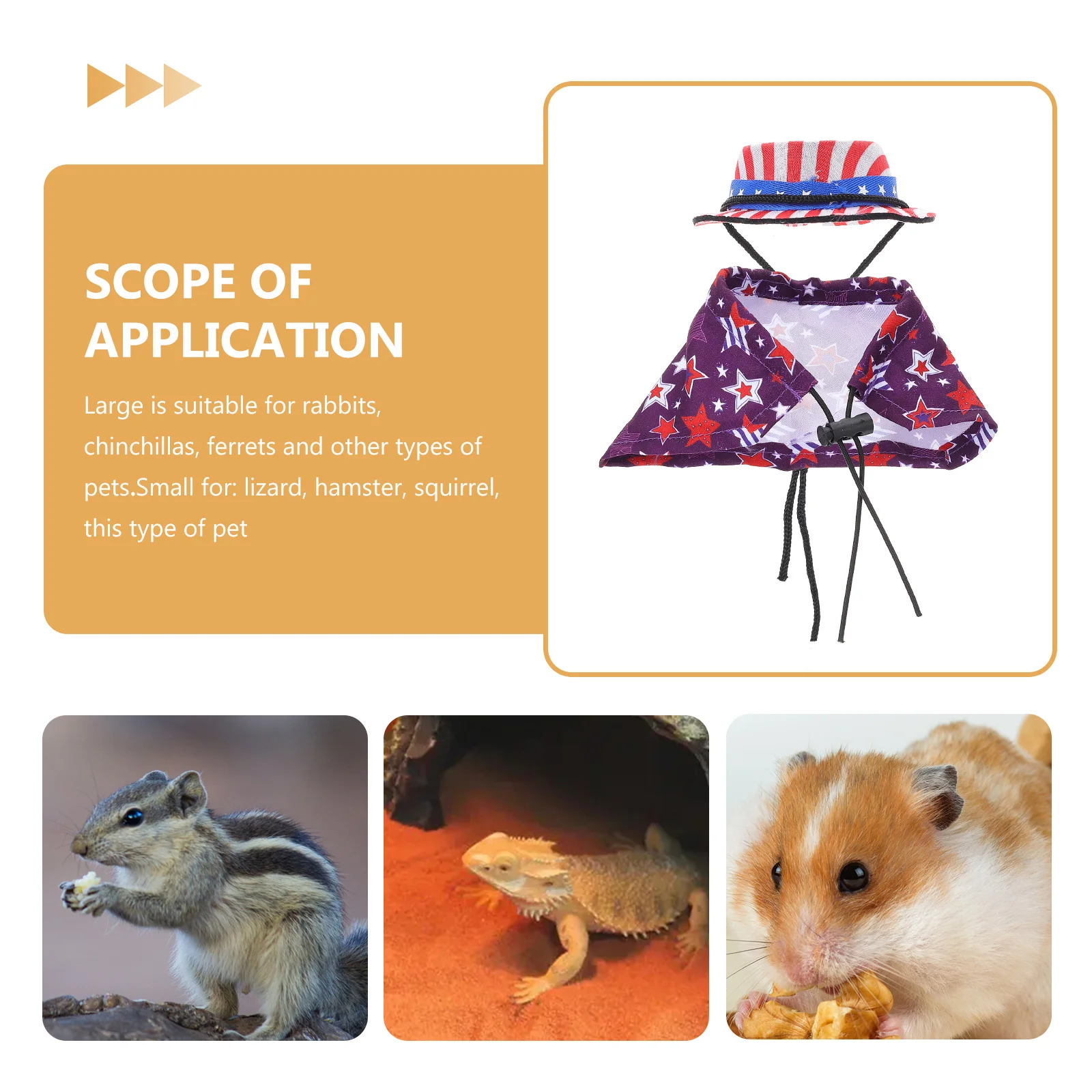 

1Set Star Hat Cape Set Premium Material Reptile Independence Day Costume Wearable Design Lightweight Lizard Accessory