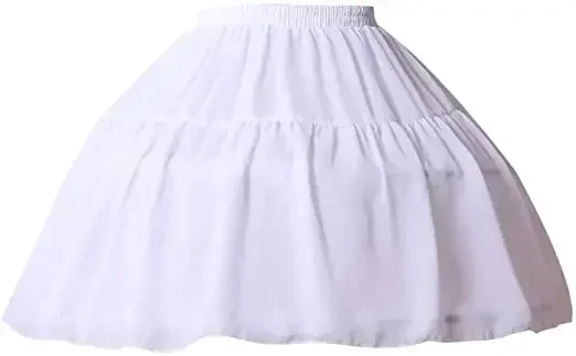 Popular Women Girls Crinoline Petticoat 2 Hoops Skirt Chiffon Ball Gown Short Half Slip Underskirt for Lolita Cosplay
