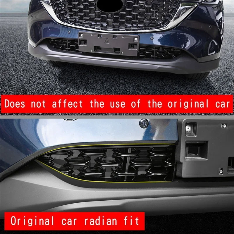 Car Front Lower Bumper Grill Grille Moulding Cover for Mazda CX5 CX-5 2022+ Front Bottom Middle Net Decoration B—L49A
