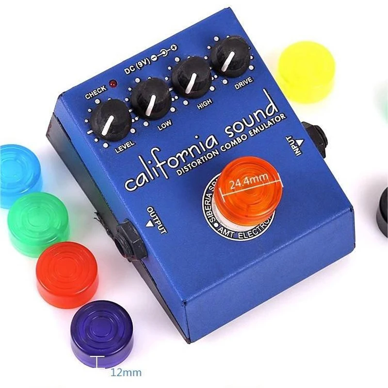 DAIERBUM 12 قطعة Footswitch توبر الغيتار دواسة توبر متعدد الألوان دواسة زر قبعات الغيتار دواسة ستومب المقابض للوحة الدواسة
