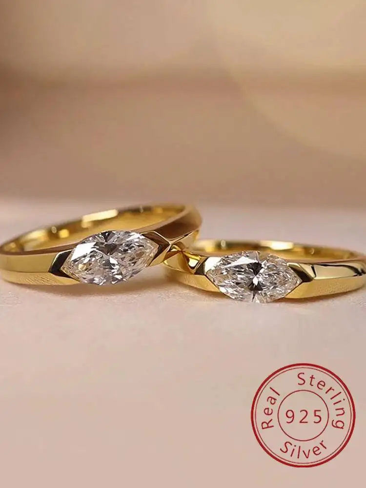 

Простое серебро 925 пробы, модное кольцо с цирконом маркизы для женщин, обручальное свадебное роскошное ювелирное изделие высокого качества