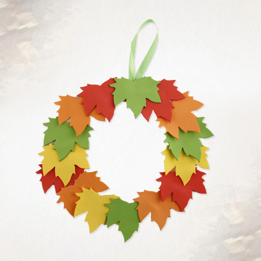 Akcesoria DIY dla dzieci, zestaw do tworzenia wieńców z liści, materiały do rękodzieła, edukacyjne przybory szkolne, dekoracje wieńców z liści.