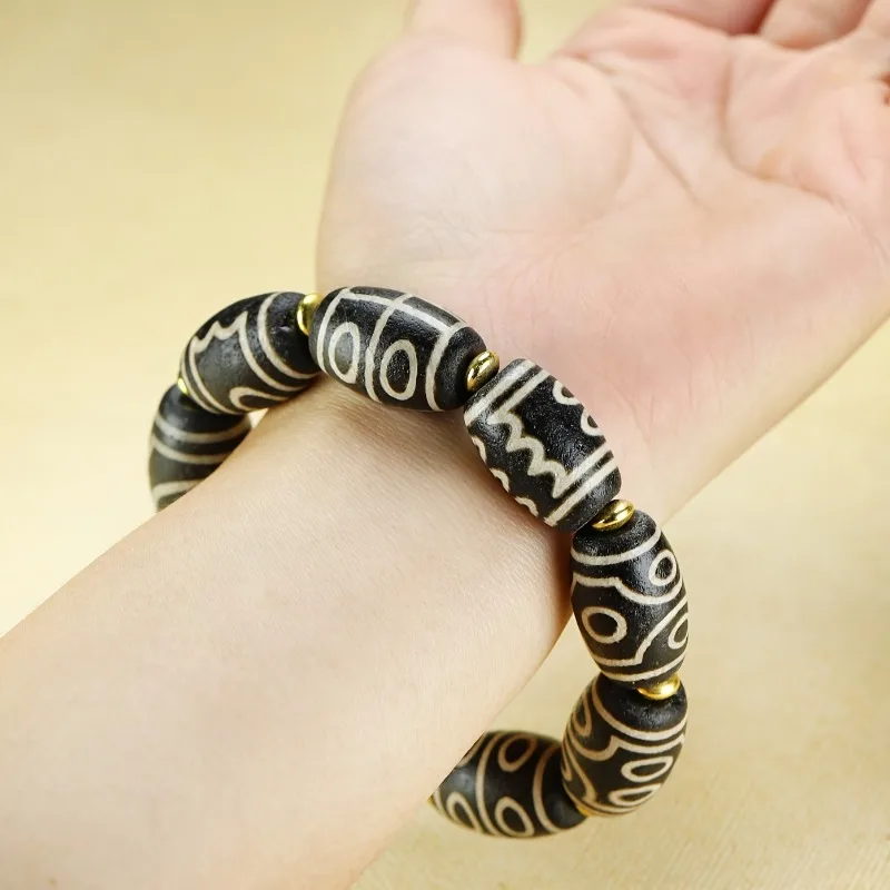 

Men's Retro Natural Agate Bead Bracelet - Daily Wear