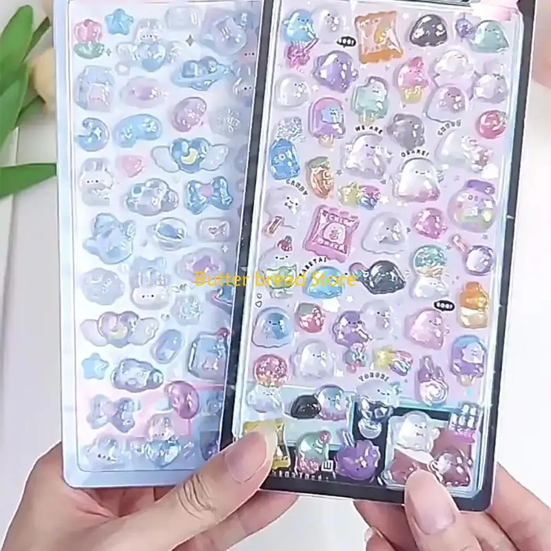 

W89C Animal PVC Sticker Cartoon Decorative Sticker for Journals Planner Photo Album