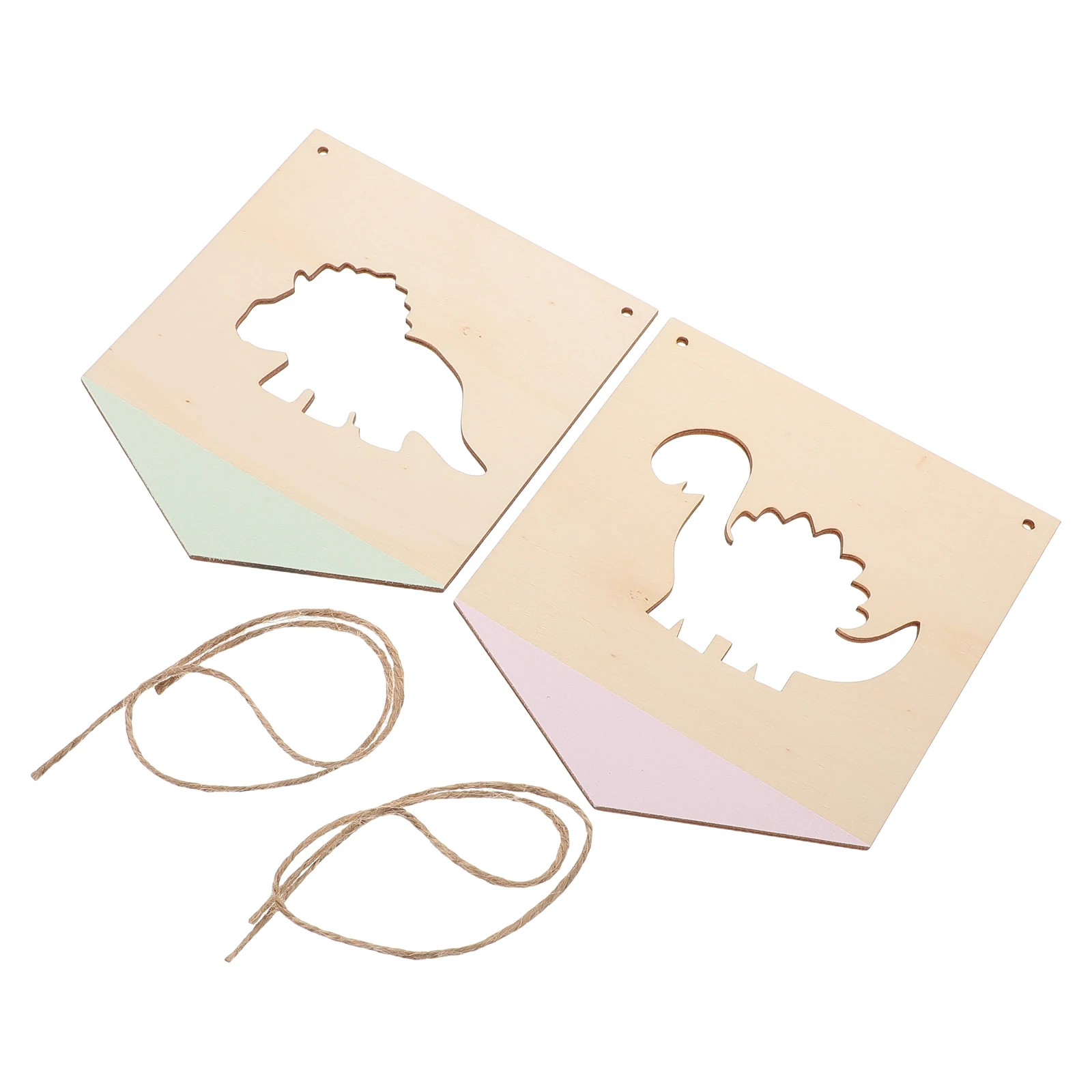 

2Pcs Wood Pendant Nordic Childrens Dinosaurs Wall Toddler Room Decor Bedroom Accessories Kids Hanging Wood Baby Room