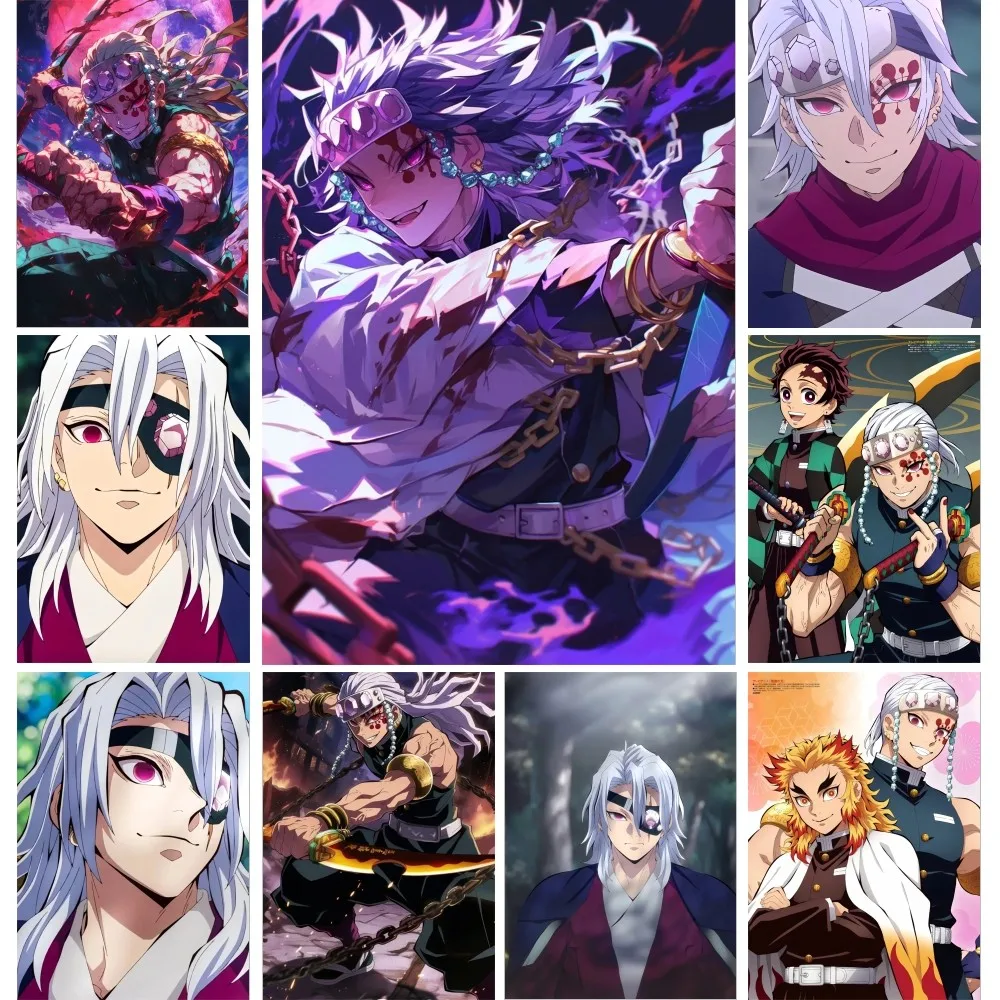 1pc Uzui Tengen Anime Demon Slayer Poster Poster Art Print Bar Living Room Furniture Decor