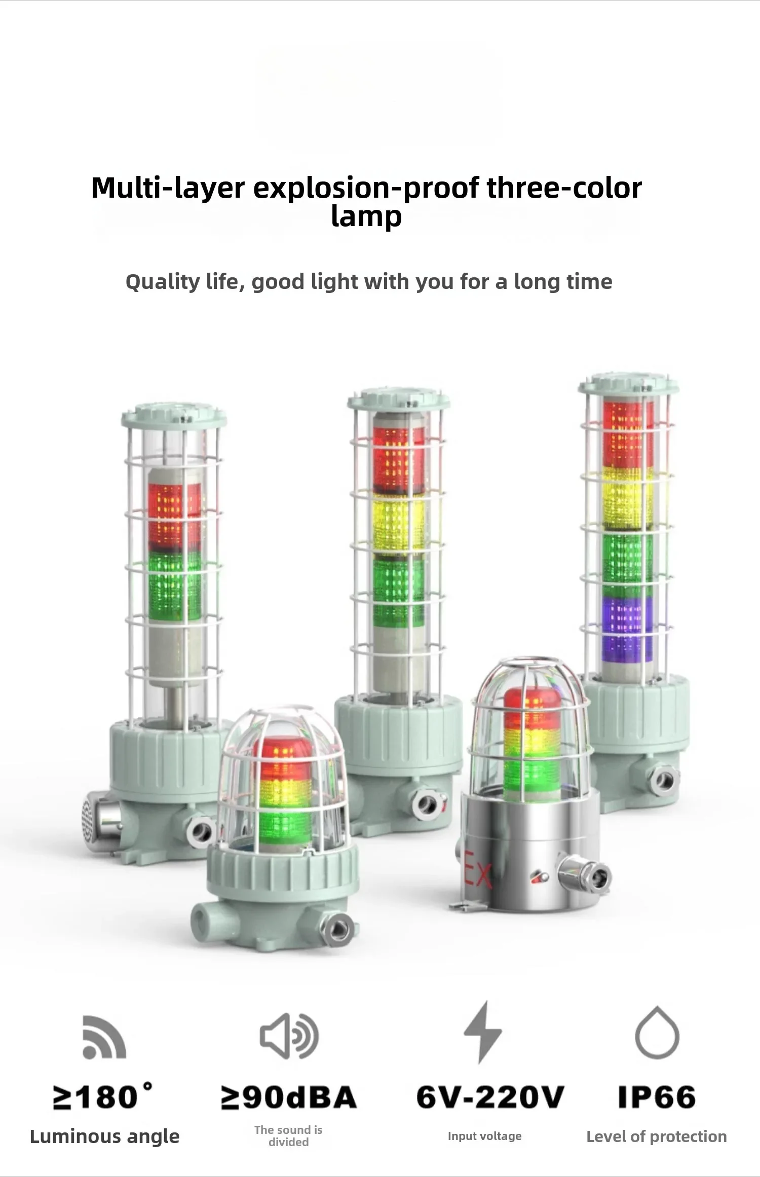 

High-Quality Explosion-Proof LED Machine Lamp with Multilayer Signal Tower Light Red Green Blue Yellow Warning Indicator Lamp