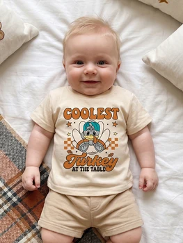 Sleeve Turkey Boys Turkey-Print Thanksgiving Shirt T Print Short Sleeve Sleeve Turkey Toddler Boys Girls