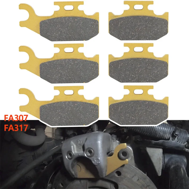 وسادات الفرامل شديدة التحمل FA307+FA317 تناسب Bombardier، Can Am Outlander/Max، Renegade Front + Rear Ceramic Disc Metal Brake Pads