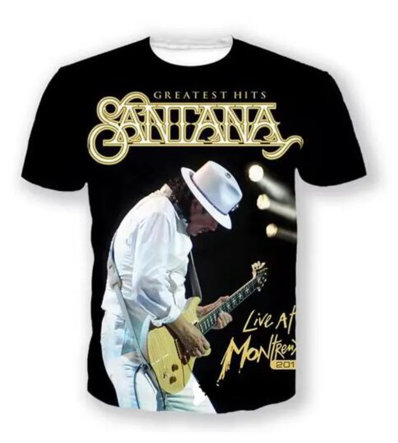 

New Fashion Men/Women Santana Band 3D Print Short Sleeve T-Shirt Fashion T Shirt Sport Hip Hop Summer Tops TX125