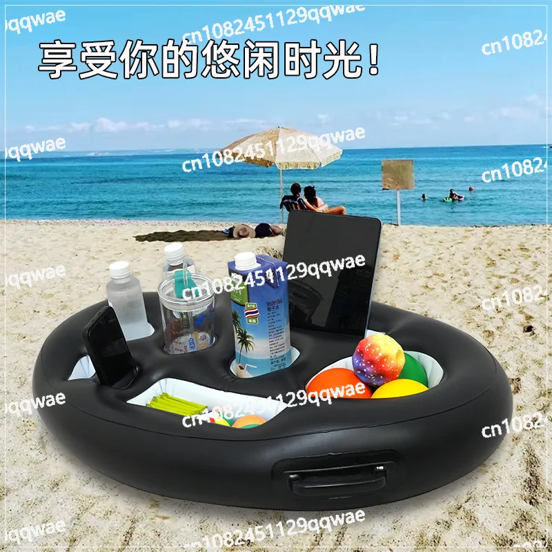 Inflatable Ice Bucket Cup Holder Food Tray Multifunctional Beverage Rack Shaped Coaster Party Coaster Multifunctional Float