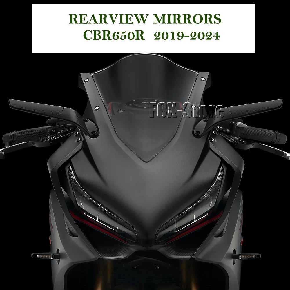 CNC Aluminum Motorcycle Rear View Mirrors Blue Anti-glare Mirror For Honda CBR650R CBR 650 R cbr650r CBR 650R 2019 - 2024