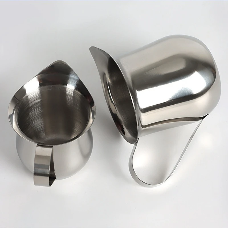 2/3/5/7oz Coffee Milk Frothing Pitcher Cup Steel Espresso Creamer Pitchers Ounce Measuring Cup With Pouring Spout Coffeeware