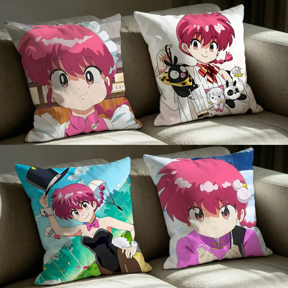 Pigtailed Girl R-Ranma S-Saotome  Square Sofa Pillow Cover Solid Color Living Room Home Decor Cushion Case