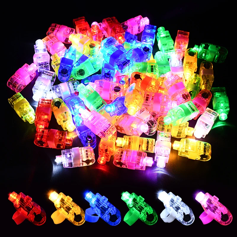 30/60/100Pcs LED Glow Finger Light For Wedding Christmas Halloween Party Decoration Kids Birthday Party Goodie Bag Pinata Filler