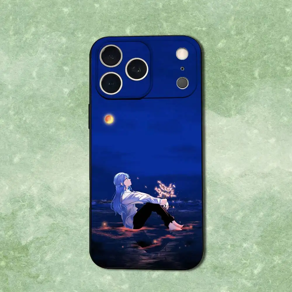 Funda de teléfono Singer H-Hoshimachi S-Suisei para iPhone 14,13,17,12,11,16,15,Plus,Pro Max,XS,X,XR,SE,Mini, funda negra de silicona suave