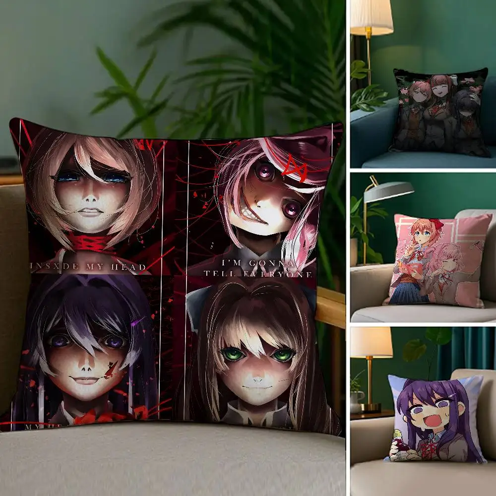 

Game D-Doki L-Literature Club Pillow Case Soft Plush Fabric Double Sided Print Decorative Home Living Room Gift Cushion