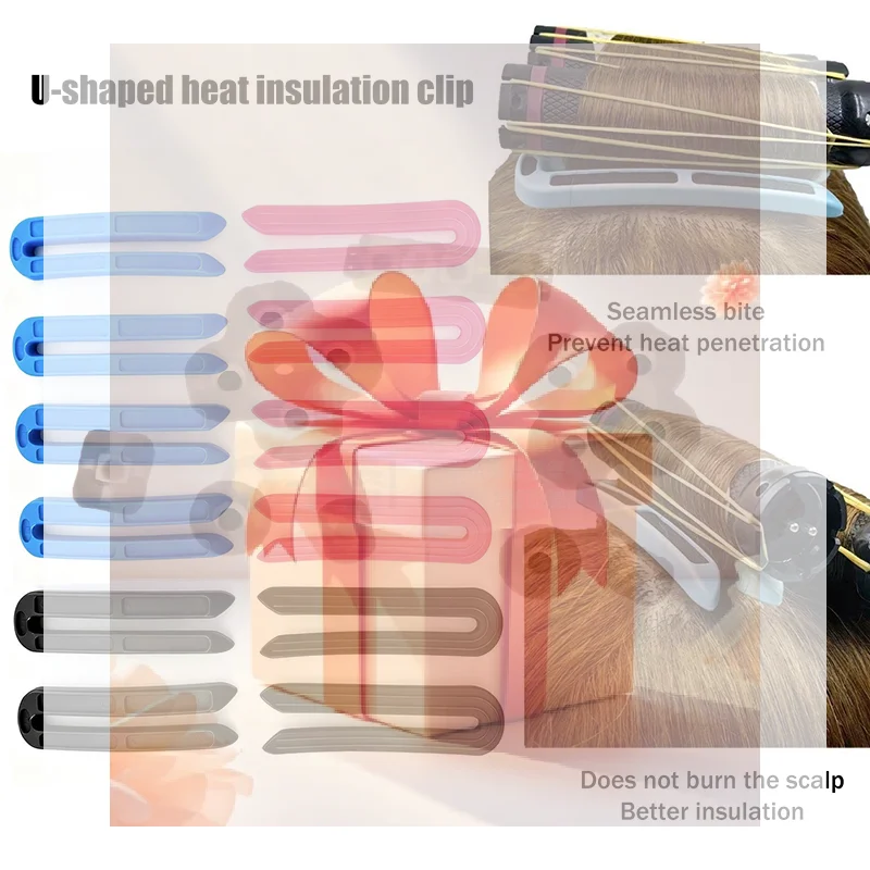 

6/12Pcs U-shaped Insulation Clip High Temperature Salon Hair Perming Barber Perm Hair Pad Curly Accessory Styling Tools
