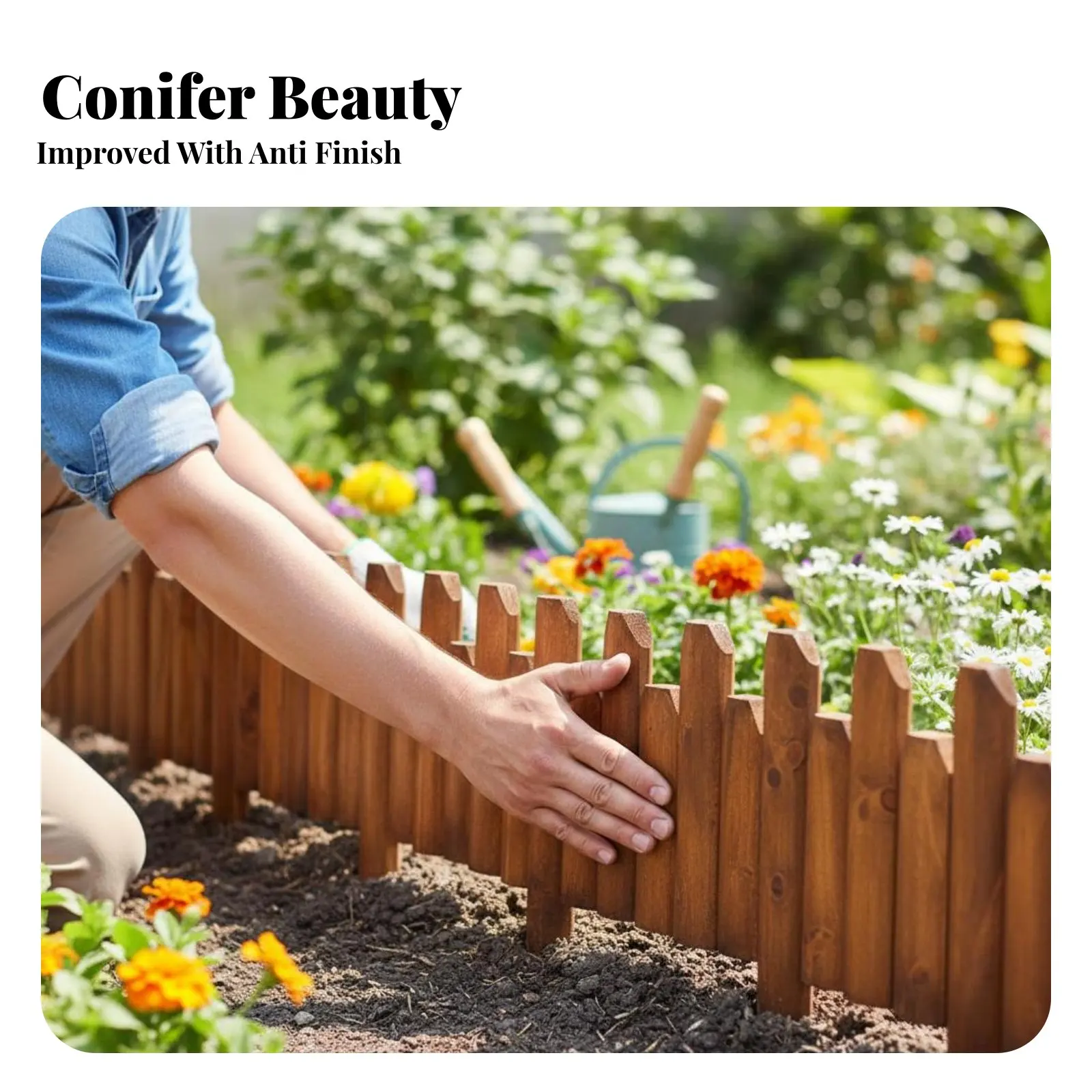 

Fir Wood Flower Bed Fence Soil Retaining Flexible Garden Border Fence Decorative Log Border Easy Installation for Backyard