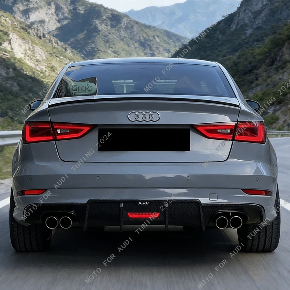 For Audi A3 A3 S-Line S3 RS3 8V / 8V Facelift Sedan 2013-2020 S Style Rear Boot Roof Lip Spoiler Rear Trunk Boot  Spoiler Wing view 3
