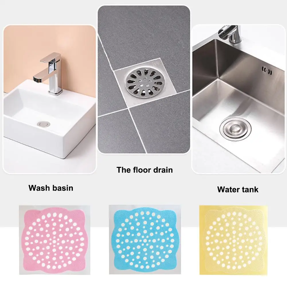

10Pcs Disposable Drain Filter Paper Shower Drain Kitchen Sink Sewer Filter Outlet Filter Sticker Household Filtering Tools