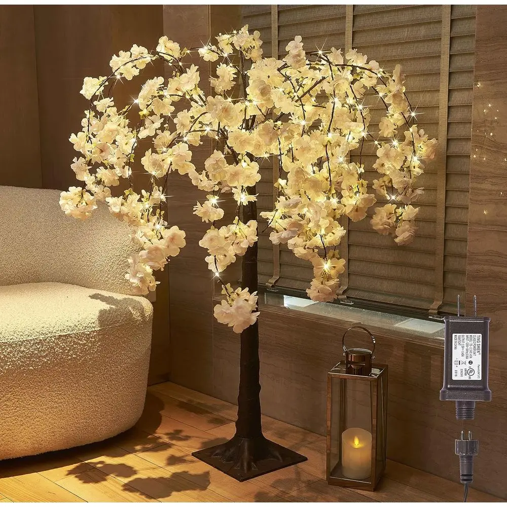 

Дерево с цветами вишни с 180 светодиодными лампочками, высотой 4 фута, розовое, подходит для использования в помещении или на улице, идеально подходит для дома, свадьбы, весны и других мероприятий.