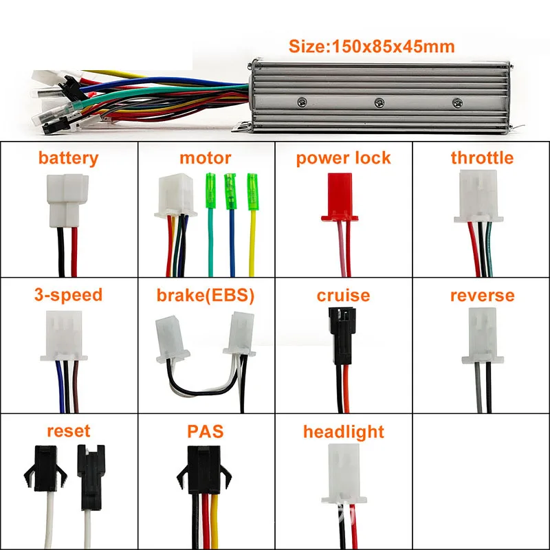 24 فولت/36 فولت-48 فولت 500 واط مربع موجة فرش محور عجلات وحدة تحكم المحرك للدراجات البخارية الكهربائية والمركبات الكهربائية #4