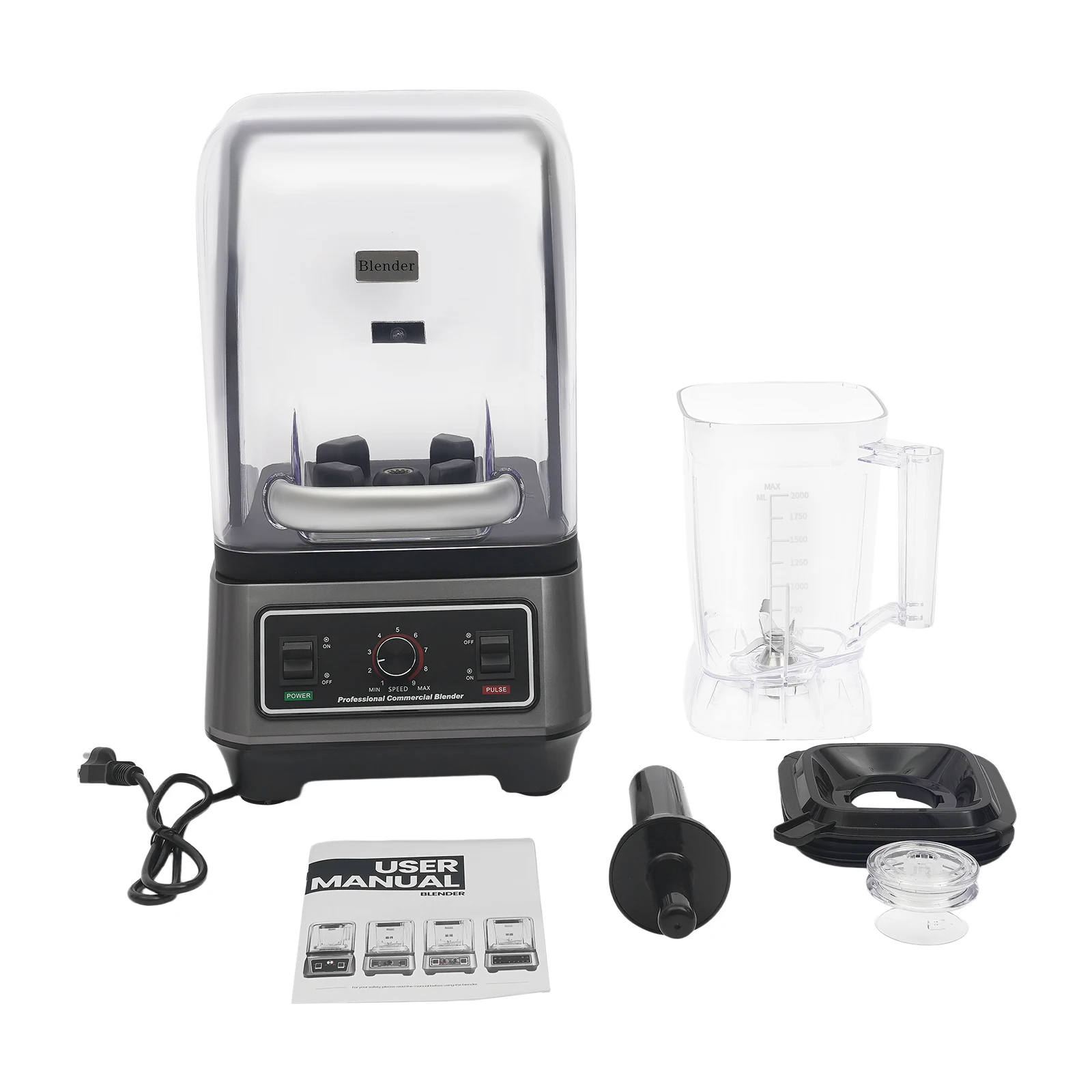 1600W Professional Countertop Blender 2L Capacity 23000RPM 6-Blade for Smoothie Frozen Fruit and Family Meal Prep