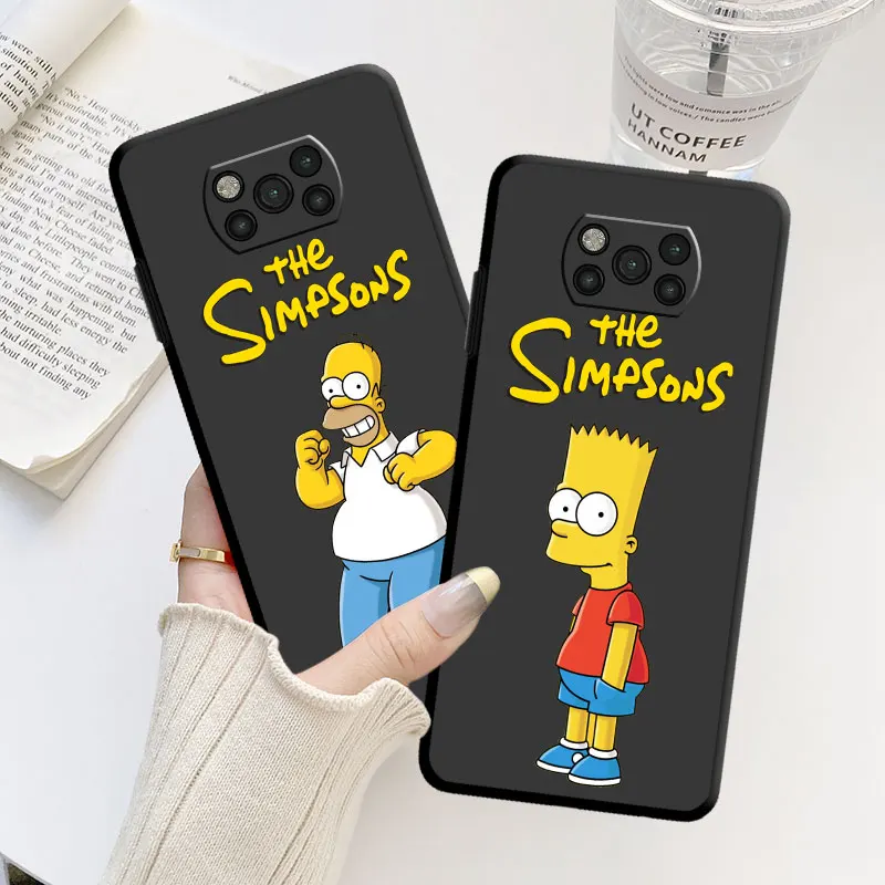 Custodia nera celular per Mi Poco F5 M3 12X 11 Lite 5G X4 X3 NFC 12T Pro 13 9T 10C Silicone morbido Coque Homer Jay The Simpsons Cool