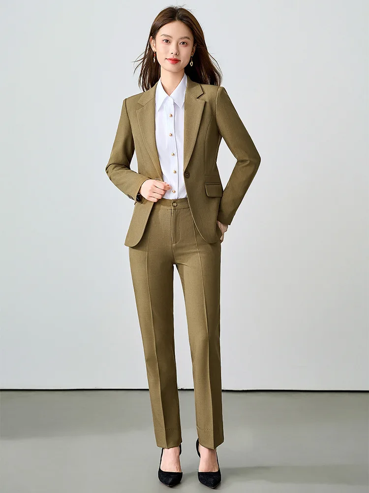 Professional women's long-sleeve suit, new style, elegant goddess look, suitable for beauticians, hotel receptionists, and real