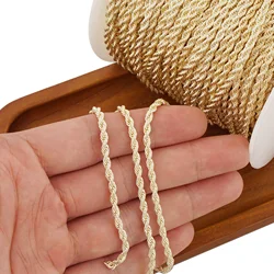 3 Feet 3mm 14K Gold Filled Rope Chain, Hip Hop Style Chain, Bulk Necklace Chain, Jewelry Making Supplies  Free Shipping DIY