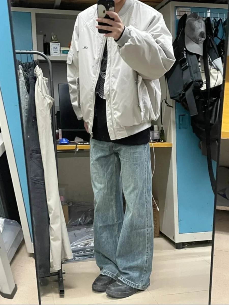 

American Sle Pilot Jaet ex High Street Hiphop Baseball Clothes Spring Autumn Trendy Vintage Haome All-Match Outerwear