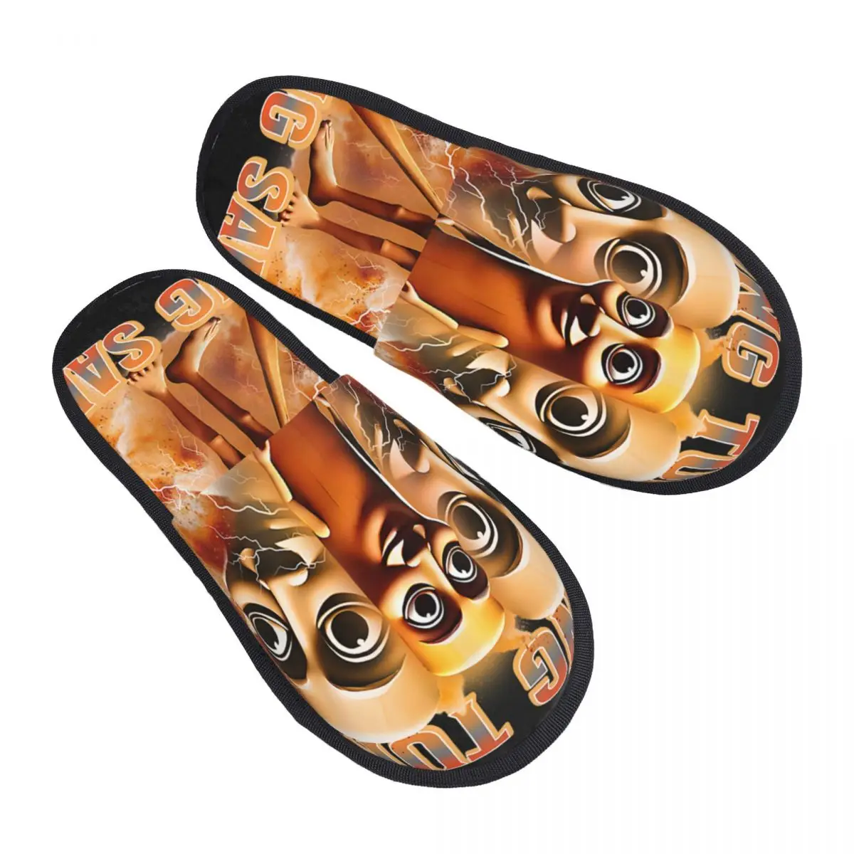 

Tung Tung Tung Sahur Funny Meme Italian Brainrot Soft Scuff Memory Foam Slippers Women Hotel House Shoes