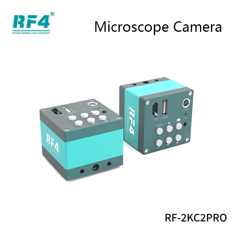 Cámara microscópica RF4 RF-2KC2 Pro 4K Ultra HD - USB3.0 de 20 MP con control remoto para reparación/soldadura de PCB/SMD [HDMI+Cables de alimentación]