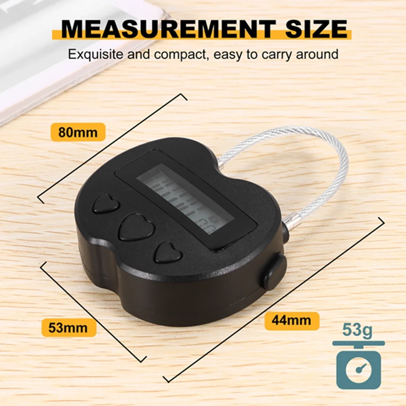 Imagem -06 - Display Lcd Smart Time Lock Multifunções Viagem Temporizador Eletrônico Impermeável Usb Recarregável Temporizador Temporário Cadeado