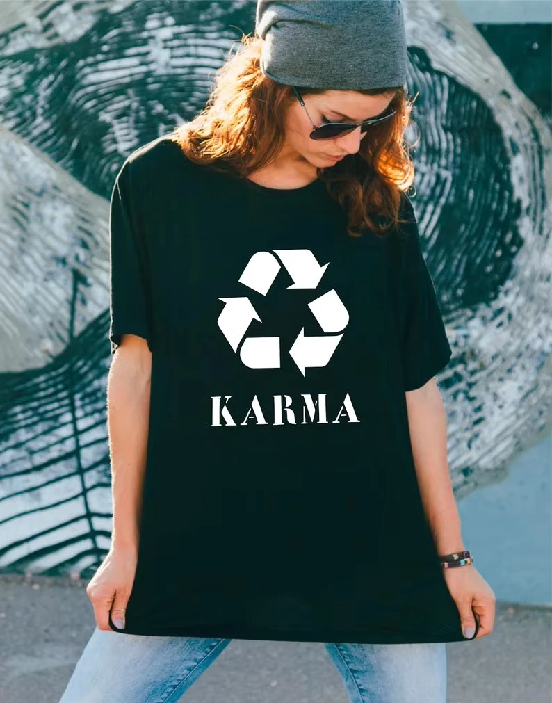 

New Arrival Karma T-shirt Gift for Her Gift for Friend Funny Tee Unisex Crewneck T-shirt Short Sleeve Karma T Shirt